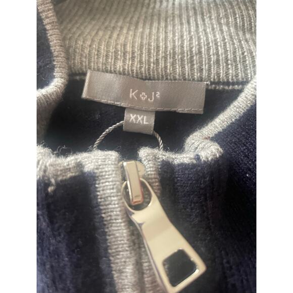 K+J Wool Cashmere Blend Sweater Men Zip Mock Neck Long Sleeve Pullover, A70 - Picture 6 of 6